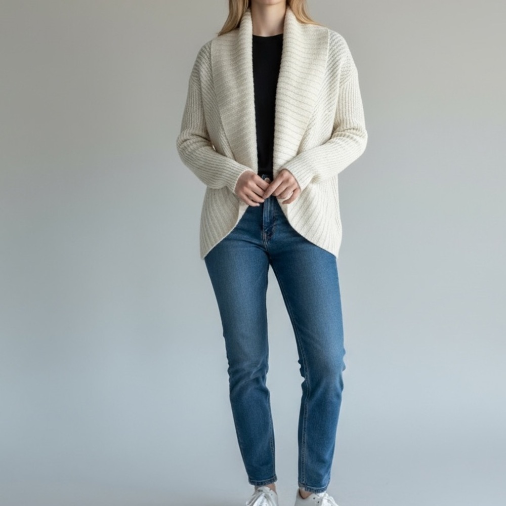 [1/S]Ted Baker Ivory Knit Open Cardigan NWOT